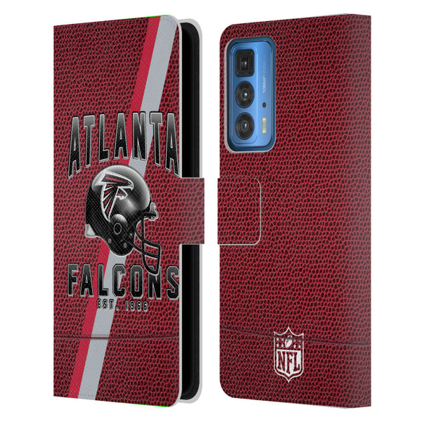 NFL Atlanta Falcons Logo Art Football Stripes Leather Book Wallet Case Cover For Motorola Edge (2022)
