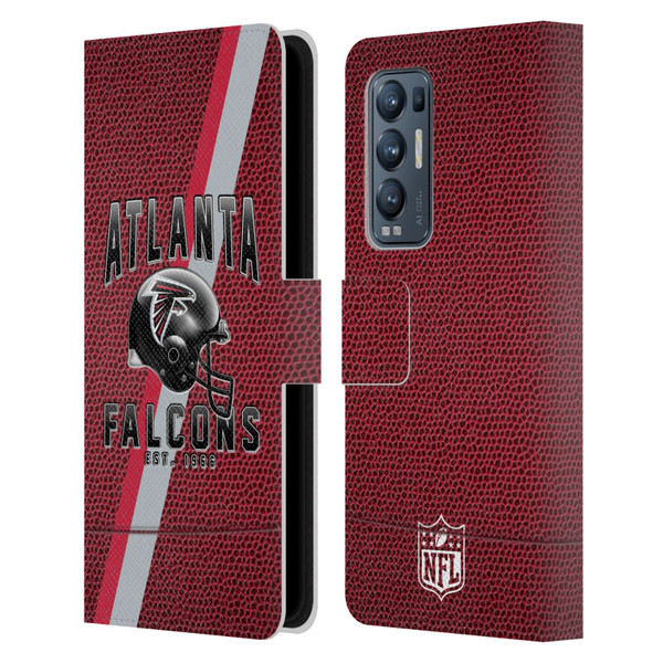 NFL Atlanta Falcons Logo Art Football Stripes Leather Book Wallet Case Cover For OPPO Find X3 Neo / Reno5 Pro+ 5G