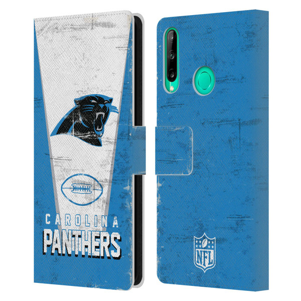 NFL Carolina Panthers Logo Art Banner Leather Book Wallet Case Cover For Huawei P40 lite E