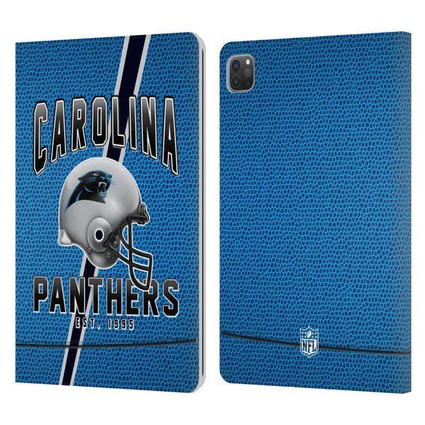 NFL Carolina Panthers Logo Art Football Stripes Leather Book Wallet Case Cover For Apple iPad Pro 11 2020 / 2021 / 2022