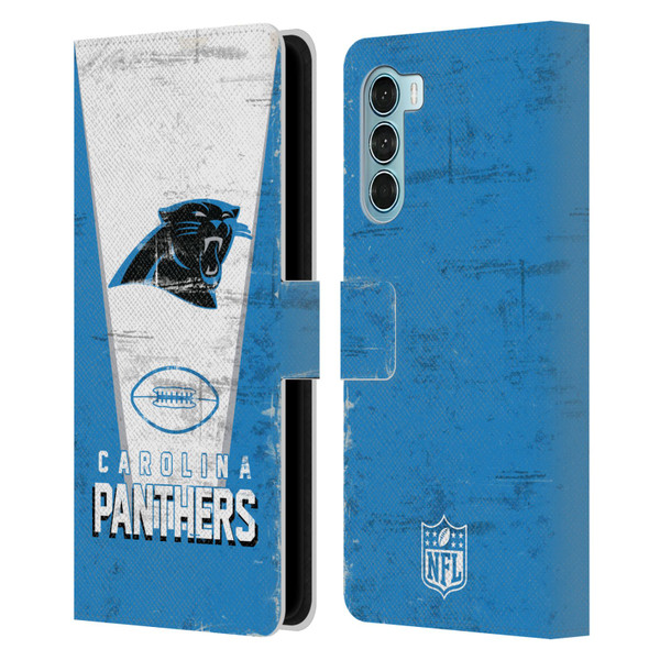 NFL Carolina Panthers Logo Art Banner Leather Book Wallet Case Cover For Motorola Edge S30 / Moto G200 5G