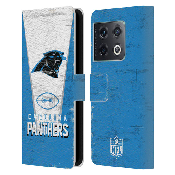 NFL Carolina Panthers Logo Art Banner Leather Book Wallet Case Cover For OnePlus 10 Pro