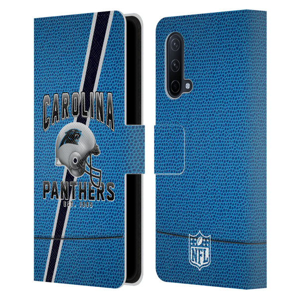 NFL Carolina Panthers Logo Art Football Stripes Leather Book Wallet Case Cover For OnePlus Nord CE 5G