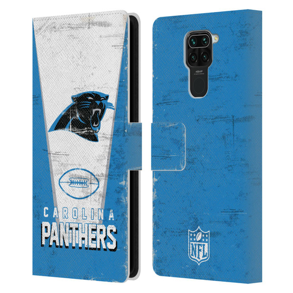 NFL Carolina Panthers Logo Art Banner Leather Book Wallet Case Cover For Xiaomi Redmi Note 9 / Redmi 10X 4G