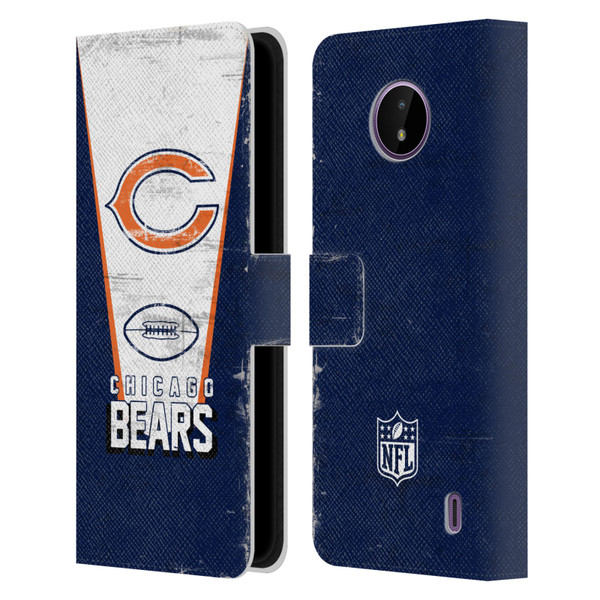 NFL Chicago Bears Logo Art Banner Leather Book Wallet Case Cover For Nokia C10 / C20