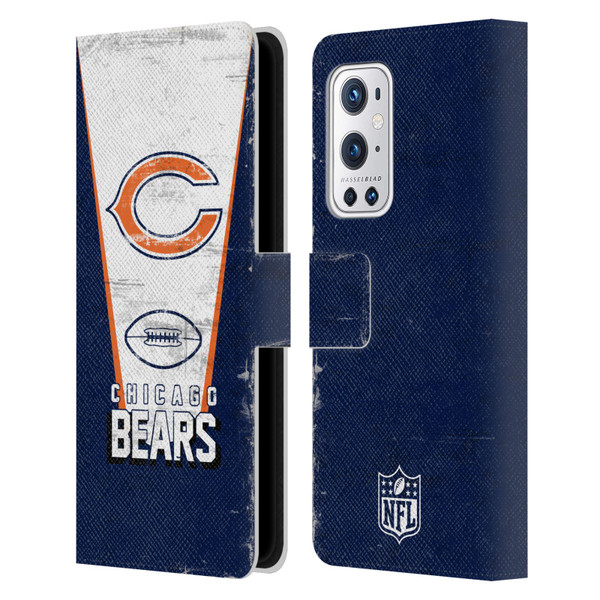 NFL Chicago Bears Logo Art Banner Leather Book Wallet Case Cover For OnePlus 9 Pro