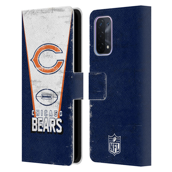 NFL Chicago Bears Logo Art Banner Leather Book Wallet Case Cover For OPPO A54 5G
