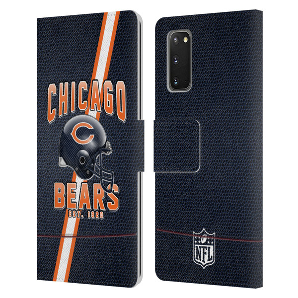 NFL Chicago Bears Logo Art Football Stripes Leather Book Wallet Case Cover For Samsung Galaxy S20 / S20 5G