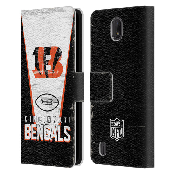 NFL Cincinnati Bengals Logo Art Banner Leather Book Wallet Case Cover For Nokia C01 Plus/C1 2nd Edition