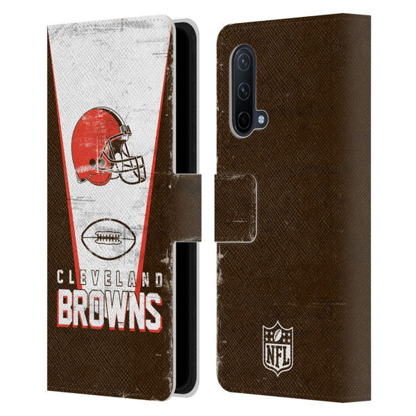NFL Cleveland Browns Logo Art Banner Leather Book Wallet Case Cover For OnePlus Nord CE 5G
