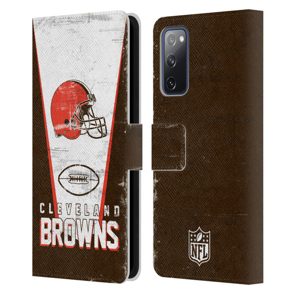 NFL Cleveland Browns Logo Art Banner Leather Book Wallet Case Cover For Samsung Galaxy S20 FE / 5G