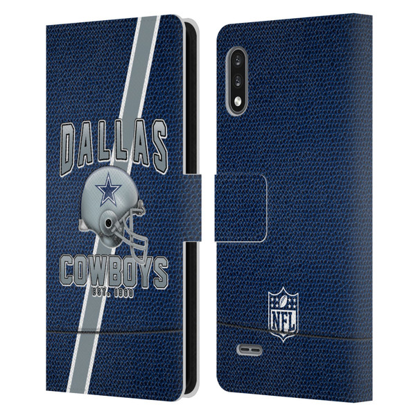 NFL Dallas Cowboys Logo Art Football Stripes Leather Book Wallet Case Cover For LG K22