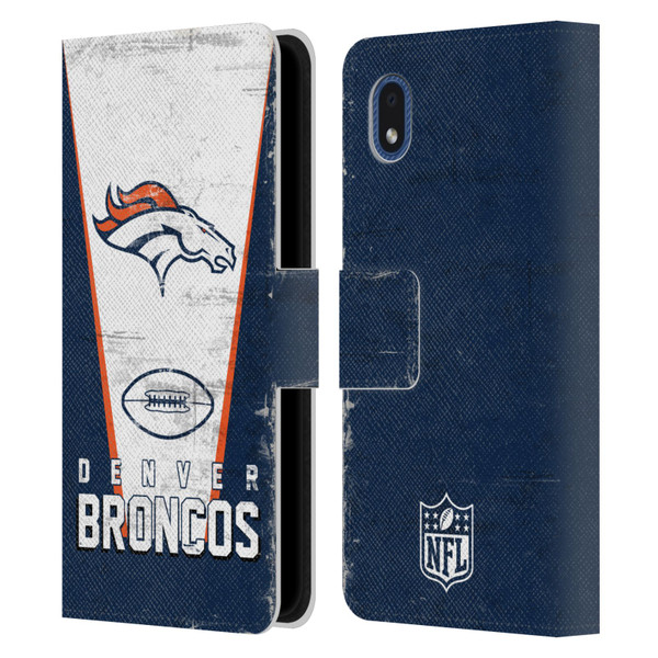 NFL Denver Broncos Logo Art Banner Leather Book Wallet Case Cover For Samsung Galaxy A01 Core (2020)
