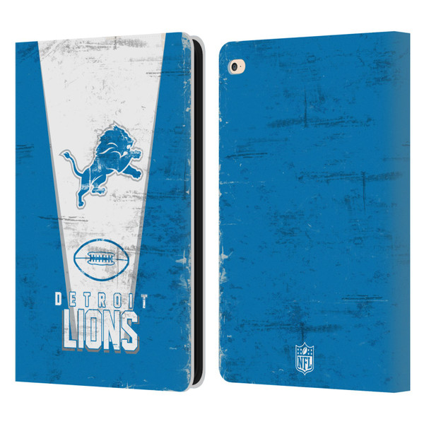 NFL Detroit Lions Logo Art Banner Leather Book Wallet Case Cover For Apple iPad Air 2 (2014)