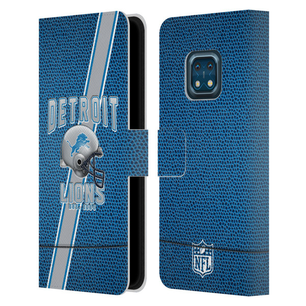 NFL Detroit Lions Logo Art Football Stripes Leather Book Wallet Case Cover For Nokia XR20