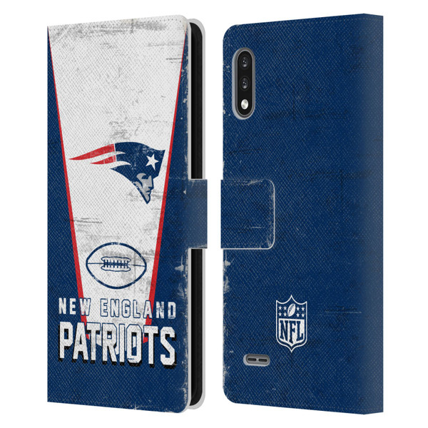 NFL New England Patriots Logo Art Banner Leather Book Wallet Case Cover For LG K22