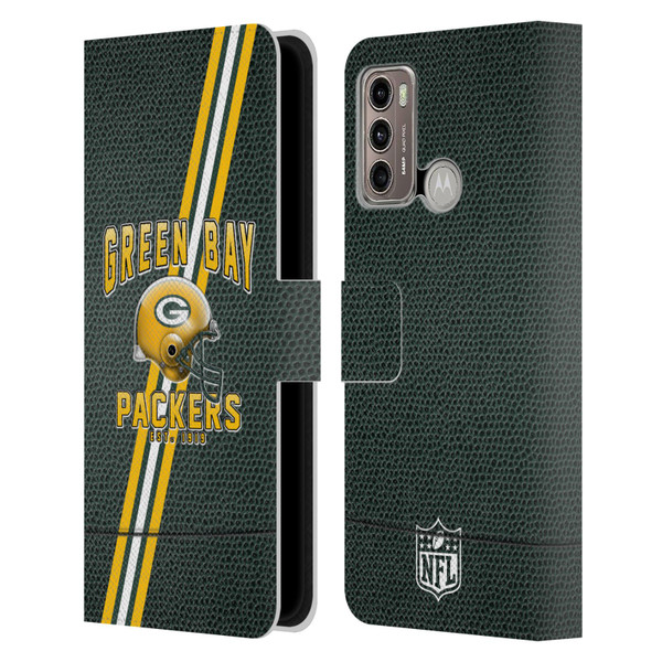 NFL Green Bay Packers Logo Art Football Stripes Leather Book Wallet Case Cover For Motorola Moto G60 / Moto G40 Fusion