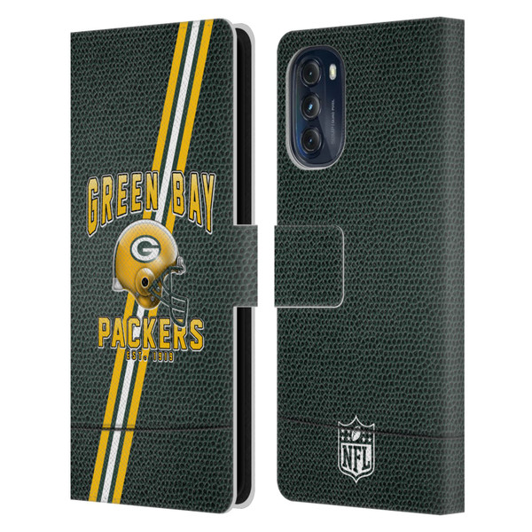 NFL Green Bay Packers Logo Art Football Stripes Leather Book Wallet Case Cover For Motorola Moto G (2022)