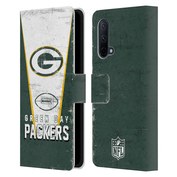 NFL Green Bay Packers Logo Art Banner Leather Book Wallet Case Cover For OnePlus Nord CE 5G