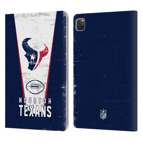 NFL Houston Texans Logo Art Banner Leather Book Wallet Case Cover For Apple iPad Pro 11 2020 / 2021 / 2022