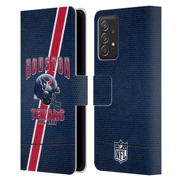 NFL Houston Texans Logo Art Football Stripes Leather Book Wallet Case Cover For Samsung Galaxy A53 5G (2022)