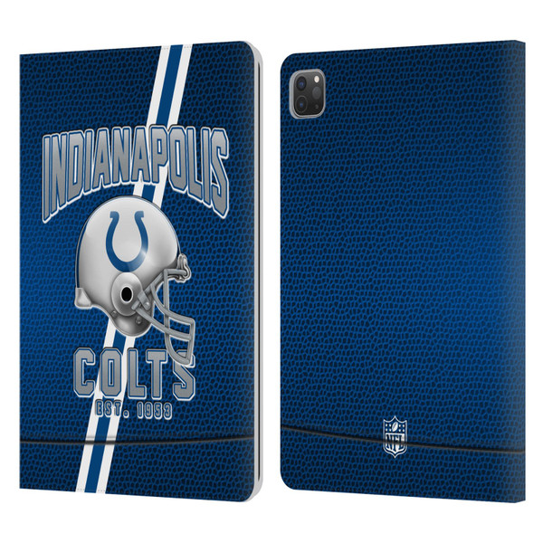 NFL Indianapolis Colts Logo Art Football Stripes Leather Book Wallet Case Cover For Apple iPad Pro 11 2020 / 2021 / 2022