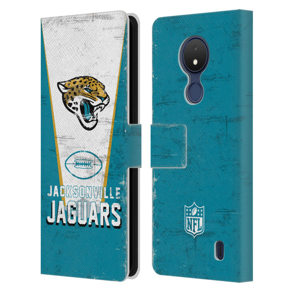 NFL Jacksonville Jaguars Logo Art Banner Leather Book Wallet Case Cover For Nokia C21