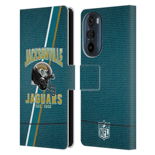 NFL Jacksonville Jaguars Logo Art Football Stripes Leather Book Wallet Case Cover For Motorola Edge 30