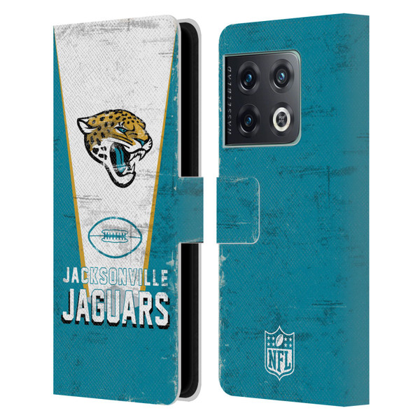 NFL Jacksonville Jaguars Logo Art Banner Leather Book Wallet Case Cover For OnePlus 10 Pro