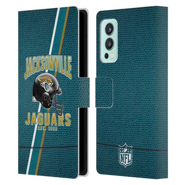 NFL Jacksonville Jaguars Logo Art Football Stripes Leather Book Wallet Case Cover For OnePlus Nord 2 5G