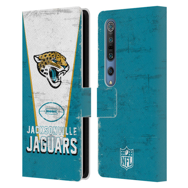 NFL Jacksonville Jaguars Logo Art Banner Leather Book Wallet Case Cover For Xiaomi Mi 10 5G / Mi 10 Pro 5G