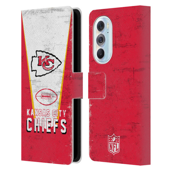 NFL Kansas City Chiefs Logo Art Banner Leather Book Wallet Case Cover For Motorola Edge X30
