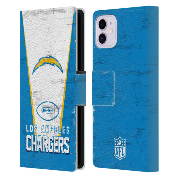 NFL Los Angeles Chargers Logo Art Banner Leather Book Wallet Case Cover For Apple iPhone 11