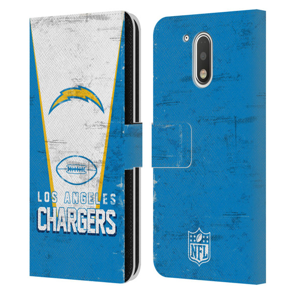 NFL Los Angeles Chargers Logo Art Banner Leather Book Wallet Case Cover For Motorola Moto G41