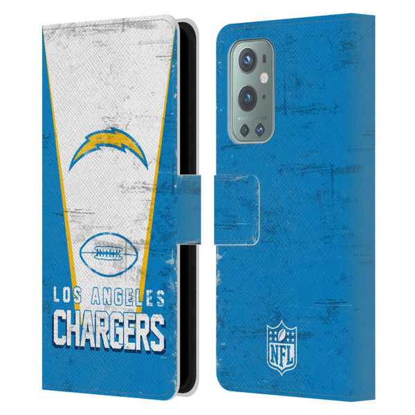 NFL Los Angeles Chargers Logo Art Banner Leather Book Wallet Case Cover For OnePlus 9