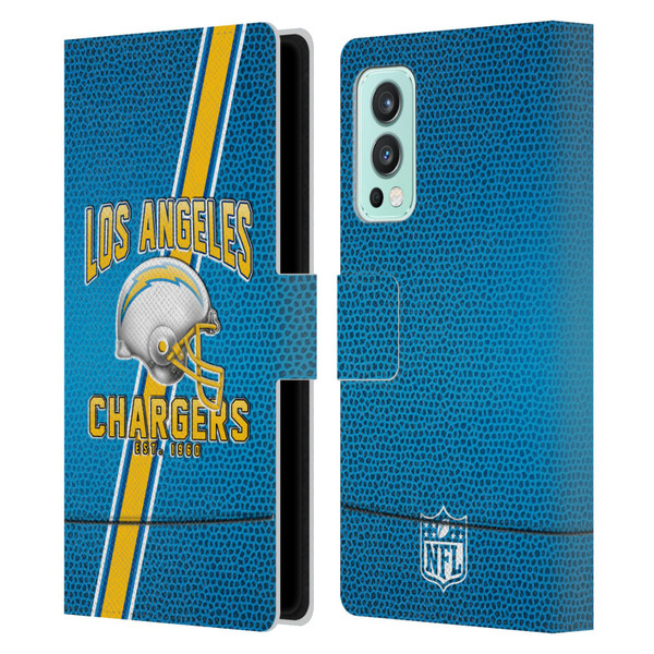 NFL Los Angeles Chargers Logo Art Football Stripes Leather Book Wallet Case Cover For OnePlus Nord 2 5G