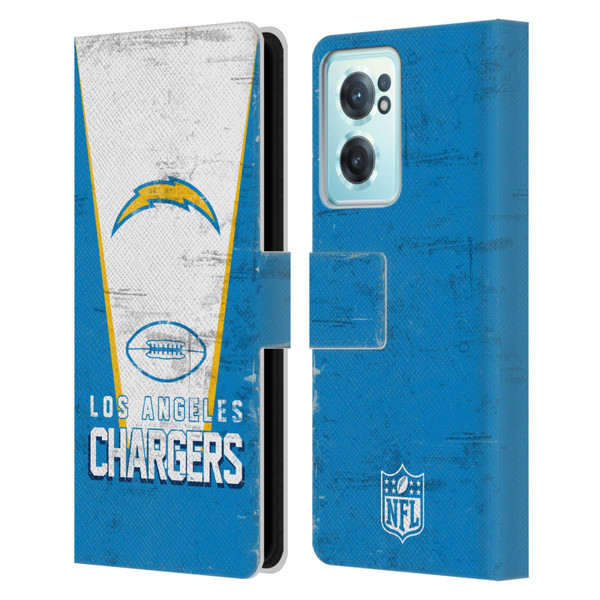 NFL Los Angeles Chargers Logo Art Banner Leather Book Wallet Case Cover For OnePlus Nord CE 2 5G