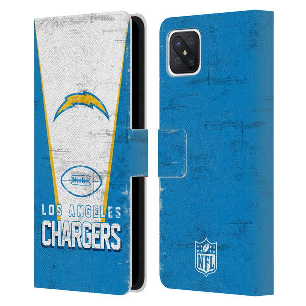 NFL Los Angeles Chargers Logo Art Banner Leather Book Wallet Case Cover For OPPO Reno4 Z 5G