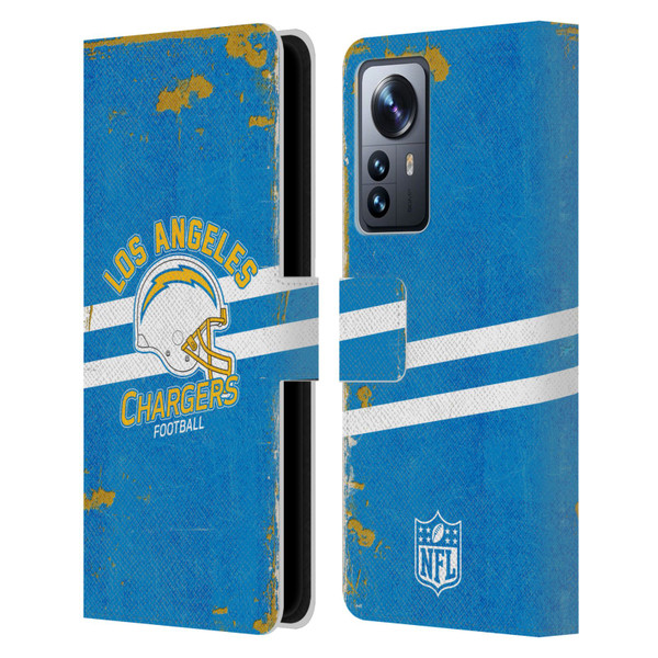 NFL Los Angeles Chargers Logo Art Helmet Distressed Leather Book Wallet Case Cover For Xiaomi 12 Pro