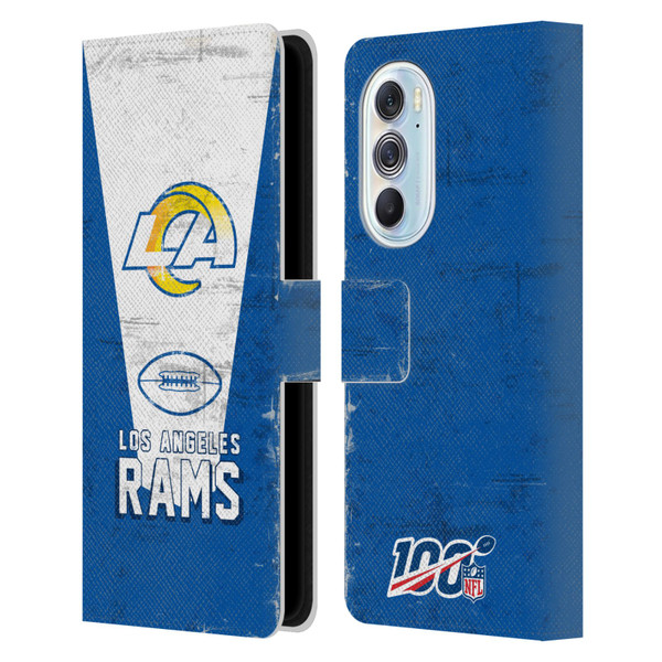 NFL Los Angeles Rams Logo Art Banner 100th Leather Book Wallet Case Cover For Motorola Edge X30