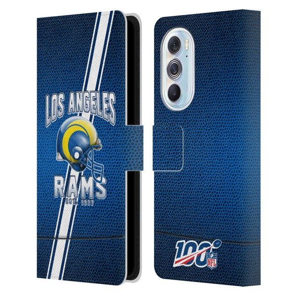 NFL Los Angeles Rams Logo Art Football Stripes 100th Leather Book Wallet Case Cover For Motorola Edge X30