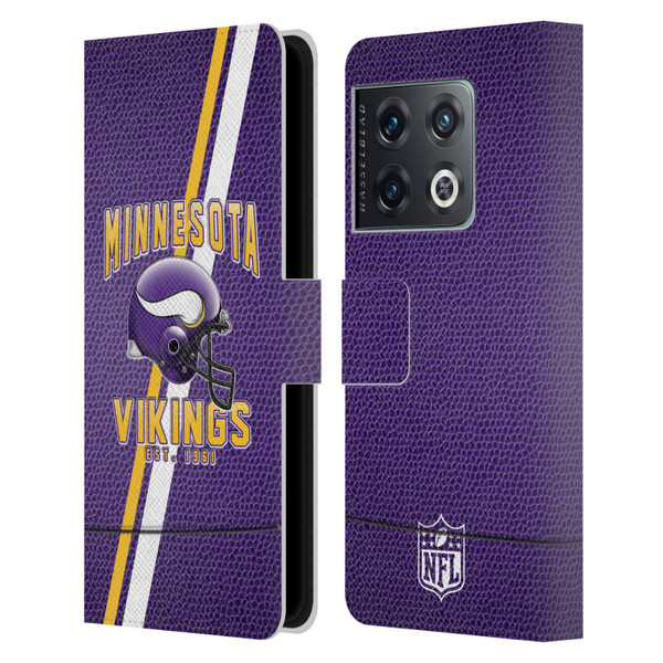 NFL Minnesota Vikings Logo Art Football Stripes Leather Book Wallet Case Cover For OnePlus 10 Pro