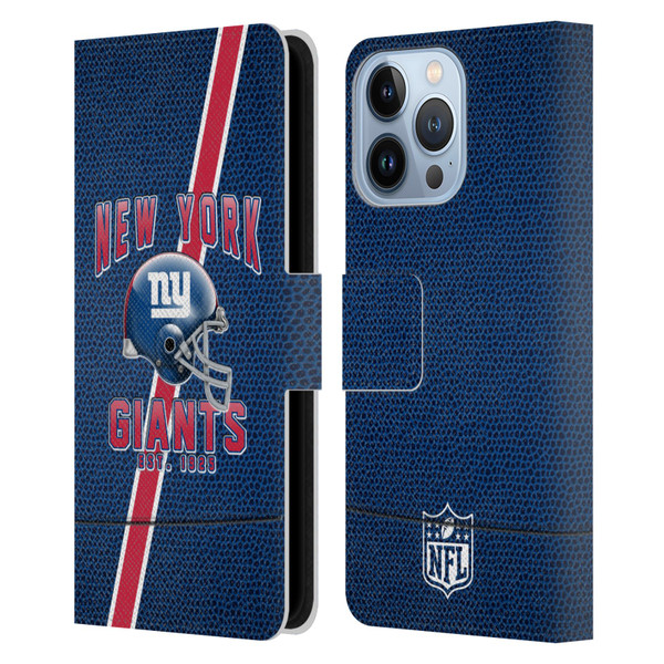 NFL New York Giants Logo Art Football Stripes Leather Book Wallet Case Cover For Apple iPhone 13 Pro