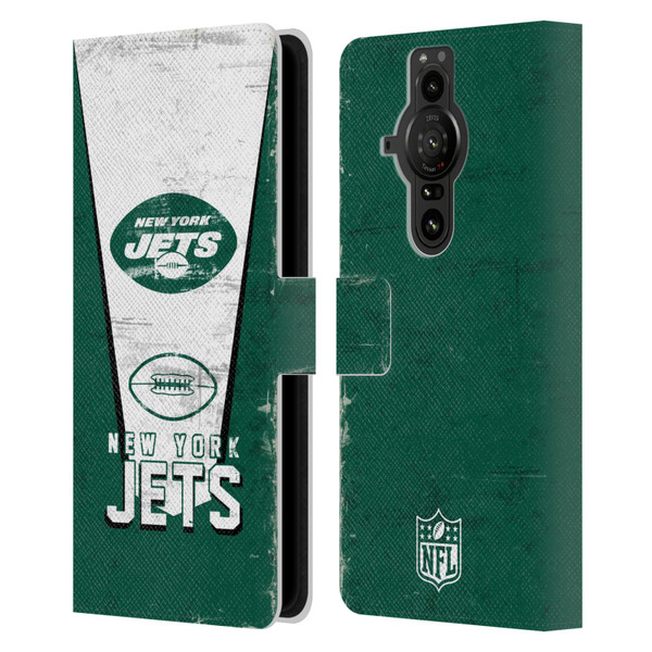 NFL New York Jets Logo Art Banner Leather Book Wallet Case Cover For Sony Xperia Pro-I