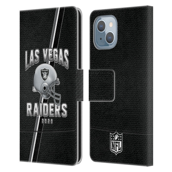 NFL Las Vegas Raiders Logo Art Football Stripes 100th Leather Book Wallet Case Cover For Apple iPhone 14