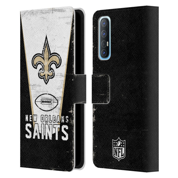 NFL New Orleans Saints Logo Art Banner Leather Book Wallet Case Cover For OPPO Find X2 Neo 5G