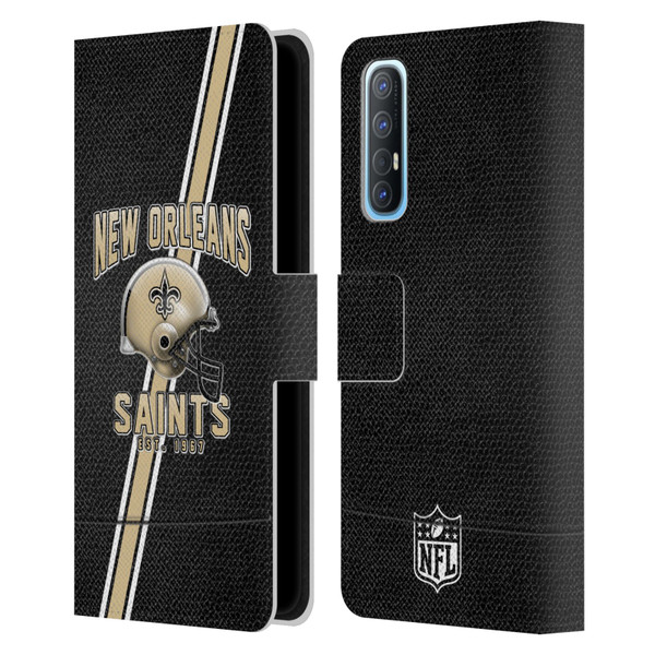 NFL New Orleans Saints Logo Art Football Stripes Leather Book Wallet Case Cover For OPPO Find X2 Neo 5G