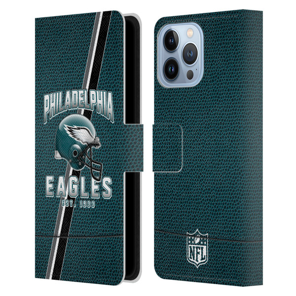 NFL Philadelphia Eagles Logo Art Football Stripes Leather Book Wallet Case Cover For Apple iPhone 13 Pro Max