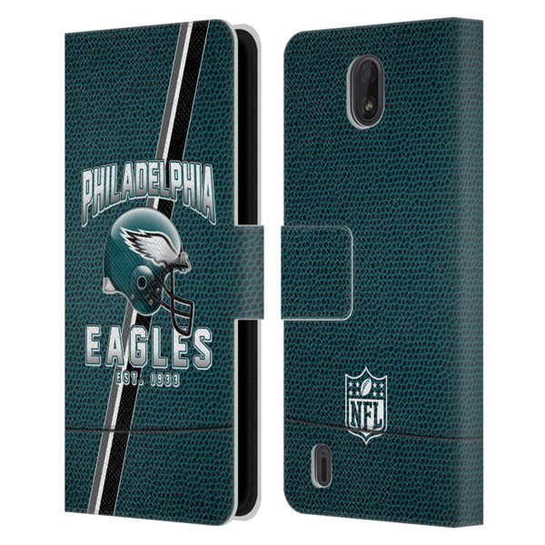 NFL Philadelphia Eagles Logo Art Football Stripes Leather Book Wallet Case Cover For Nokia C01 Plus/C1 2nd Edition