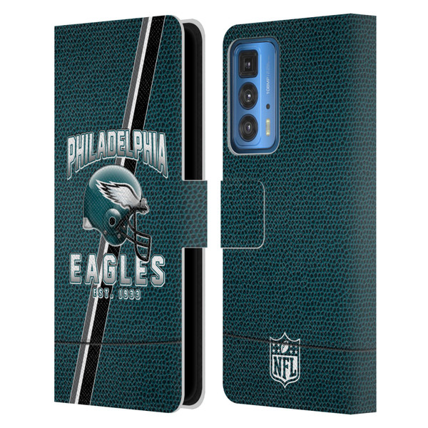 NFL Philadelphia Eagles Logo Art Football Stripes Leather Book Wallet Case Cover For Motorola Edge 20 Pro